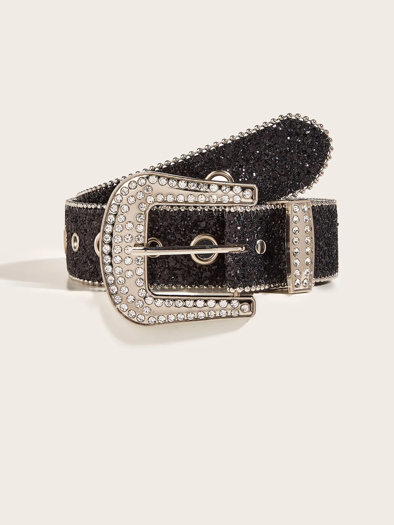 Rhinestone Belt Female Ins Wind Wide Belt European and American Fashion Personality Sequined Jeans with Versatile Design Sense