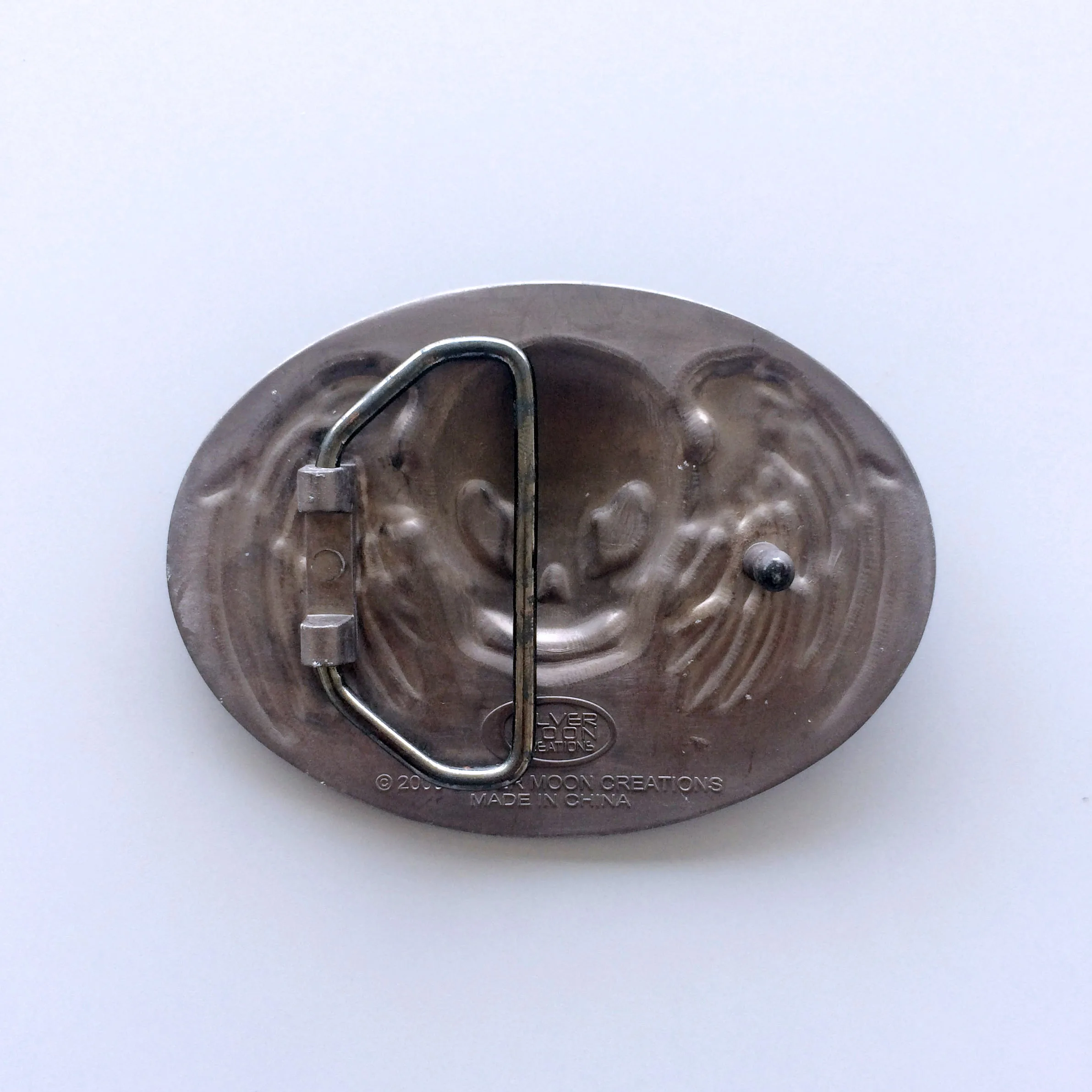 Vintage Style Rose Angel Wings Skull Oval Belt Buckle BUCKLE-SK026