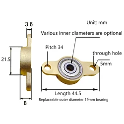 1Pc 5/6/7/8/10MM Caliber Zinc Alloy Bearing KFL05 KFL06 KFL07 KFL08 KFL10 Flange Bearing With Pillow Block