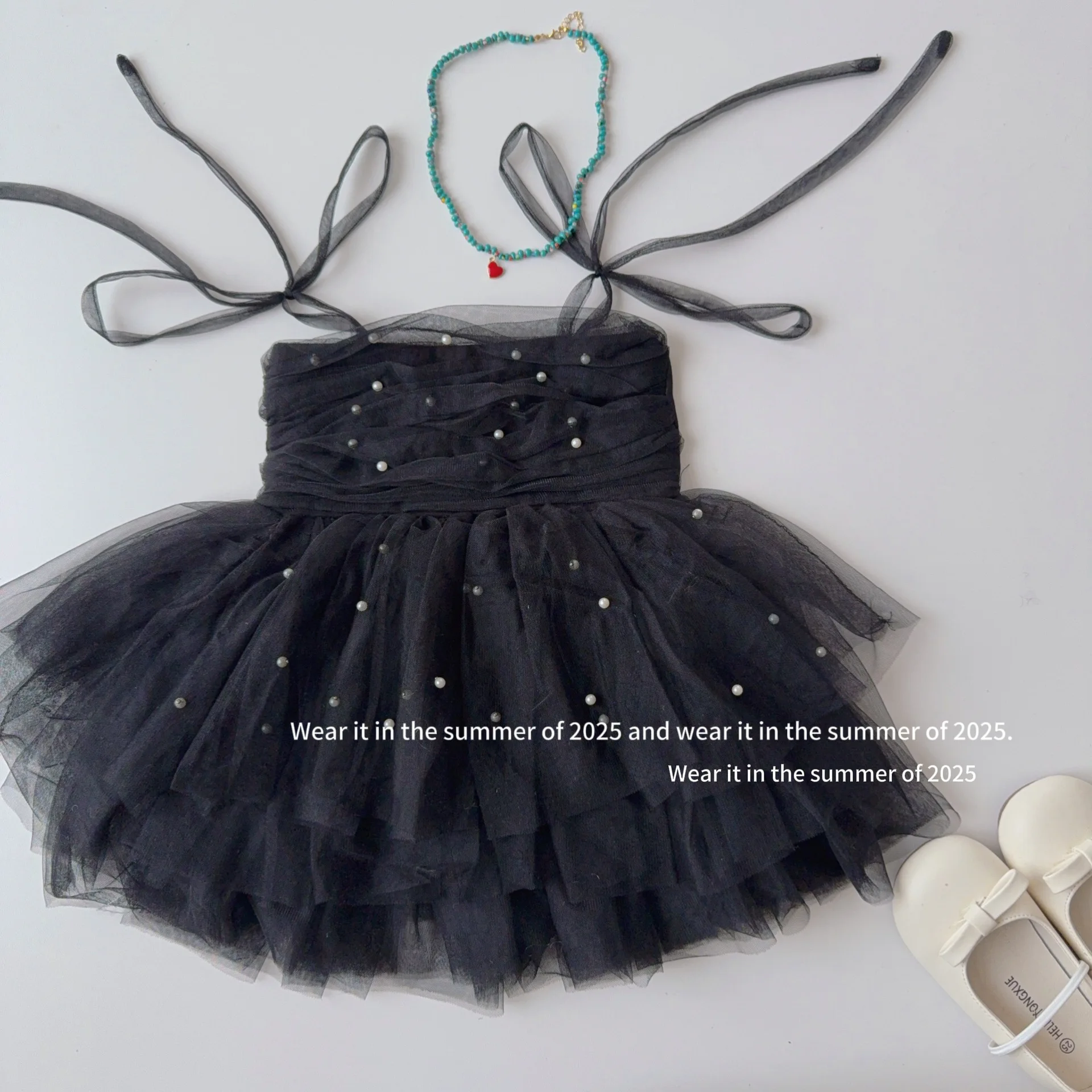 

2023 летнее новое пышное тюлевое платье для девочек, детское платье на бретельках принцессы без рукавов, пачка для маленьких девочек, детское пышное балетное платье