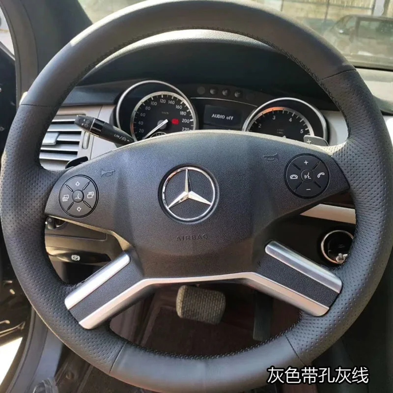 

DIY Hand Sewing Car Steering Wheel Cover for Mercedes Benz R300 R320 R350 GL450 ML350 Car Genuine Leather Interior Accessories