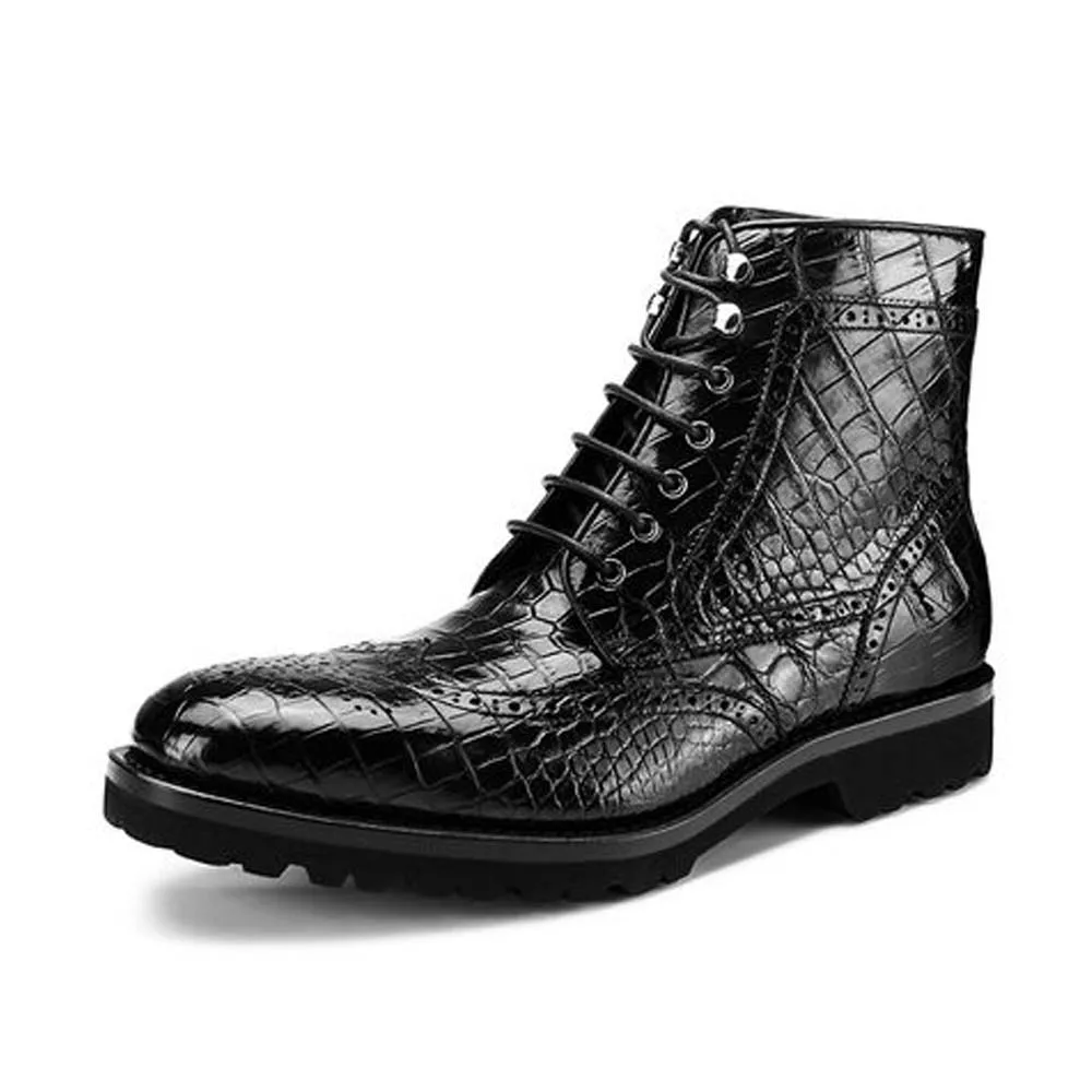 

gete import crocodile shoes male boots fashion low heel British wind rubber bottom of the thick male boots