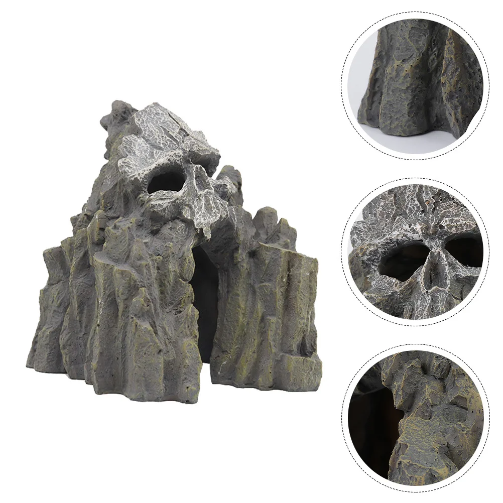 

Resin Mountain Statue Fish Hidden Place Stable Wide Bottom Not Easy Overturn Compact Design Suitable Most Size Tanks