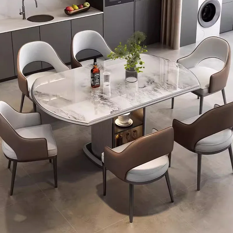 Round Chairs Dining Table Coffee Restaurant Kitchen Luxury Modern Dining Table Lounge Designer Mesas De Jantar Home Furniture