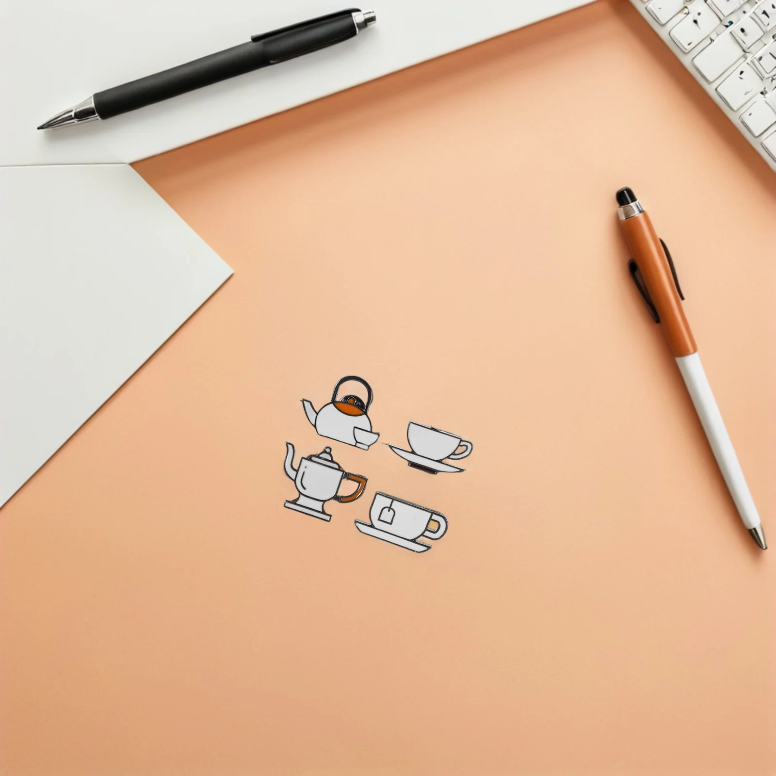 

4 шт., брошь в виде кофейного чайника, эмалированные булавки, металлические подвески для чайника, подвески из сплава, украшения для чайной чашки