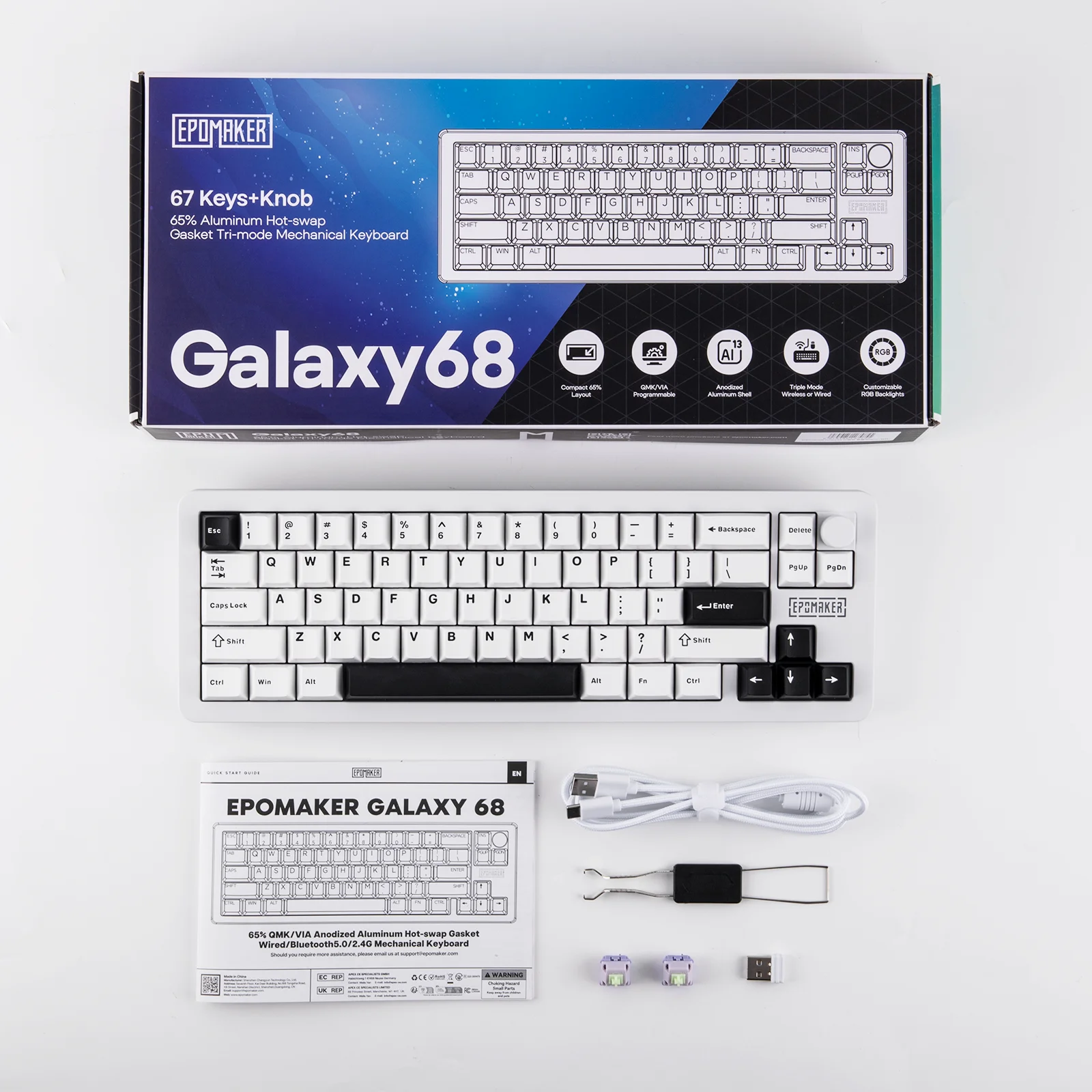 Epomaker Galaxy68 アルミ ガスケット KTTKangWhite Epomaker Galaxy68 Epomaker Galaxy68 アルミ ガスケット KTTKangWhite Epomaker Galaxy68