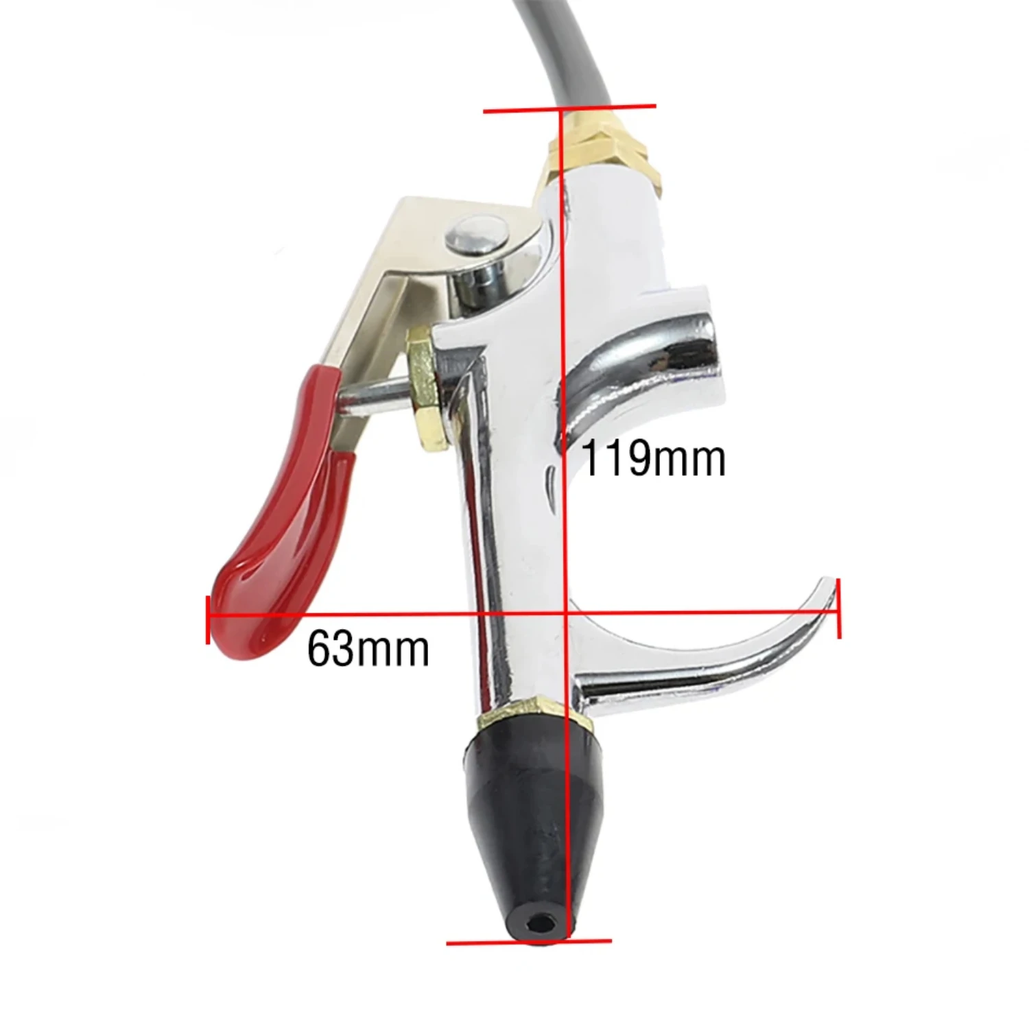 Efficient and powerful mini air blow gun kit with long hose and nozzle for high-performance pneumatic cleaning - perfect for hou