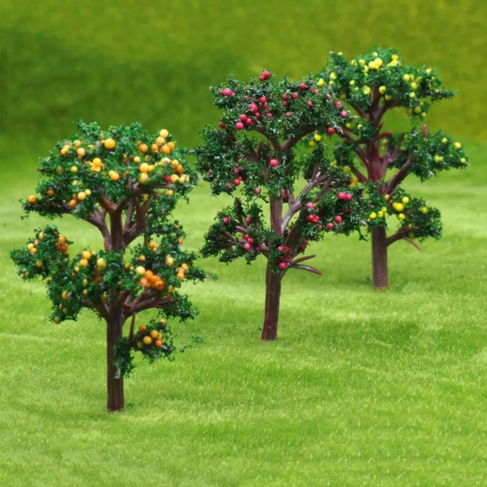 5Pcs Plastic Fruit Tree HO Scale Train Layout Garden Sand Table Model Scenery Train Railroad Miniature Wargame Home Decoration