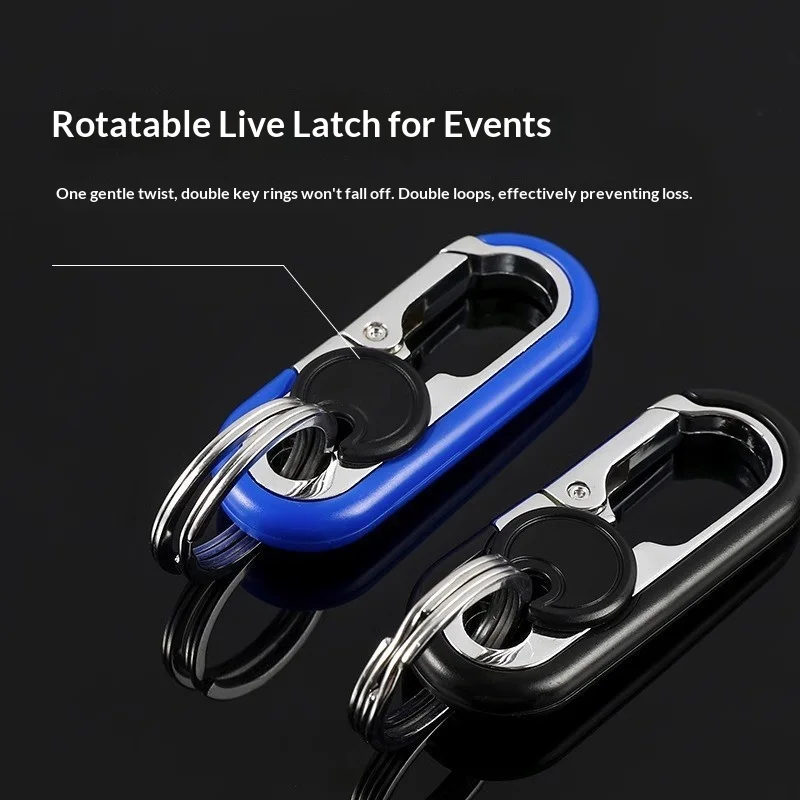Alloy High-end Keychain Men’s Business Double-ring Waist Hanger Car Keys Couple’s Fashion and Creative Keychain