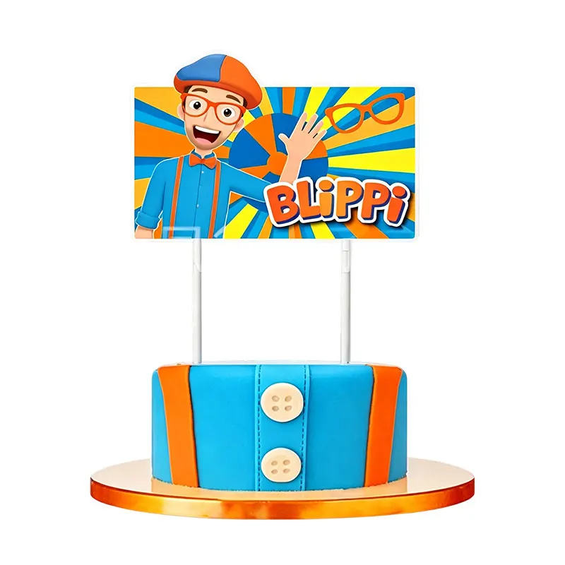 Englische Lehrer-Geburtstagsdekoration im Blippi-Thema: Teller, Becher, Ballons, Banner, Hintergrund, Geschenktüten und Partyzubehör – Detail 29