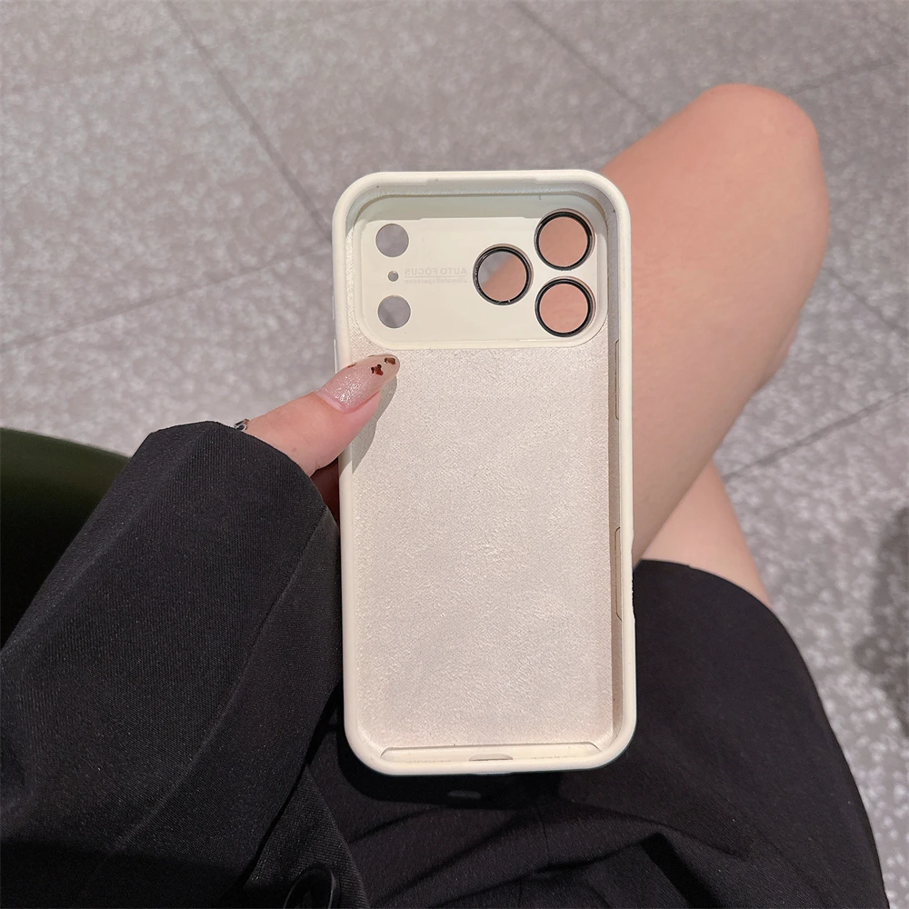 Оригинальный чехол из жидкого силикона для iPhone 17, 16, 15, 14, 13 Pro Max, объектив «все включено», большое окно, мягкая противоударная задняя крышка для телефона