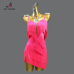 Latin Dance Dress Woman Line Clothes Sex Practice Wear Suit Sport Costume Dancewear Stage Prom Girl Fringe Party Skirt Customize