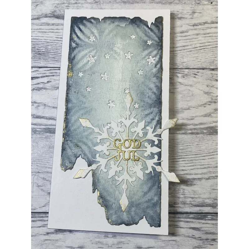 Party Snowflake Happy Birthday Metal Cutting Dies Slimline Essentials Scrap Booking Card Stencil Cut Die for DIY Handmade Card