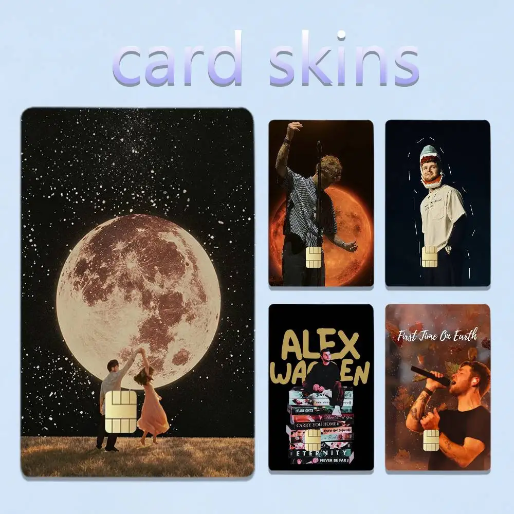 Vintage A-Alex W-Warren Ordinary 4pcs 1Set Laser Holographic Sticker Skin Cover for Credit Bank Debit Card