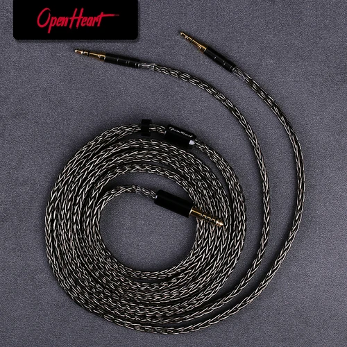 Imagen 1 del producto Cable de auriculares OPENHEART de 16 núcleos, 1 a 2 jack, cable de equilibrio dual de 3,5/2,5/4,4mm, Cable de actualización de cobre Chapado en plata XLR de 2m y 3m