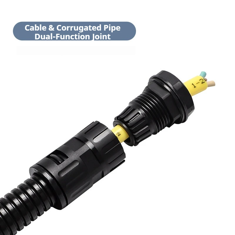 Double Locking Cable Bellows Waterproof Connector Hose Fixed Glen Head Nylon Fast Plastic Threading Pipe Lock Double
