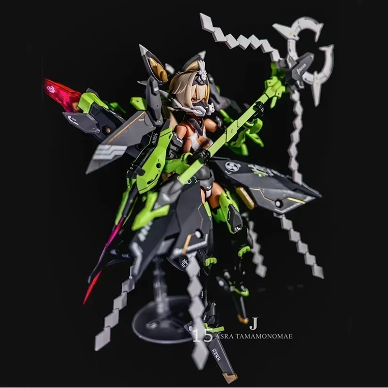 Original Kotobukiya Megami Device Anime Figure KP590 Black Nine-tails Action Figure Room Decoration Assemble Model Toys Gift