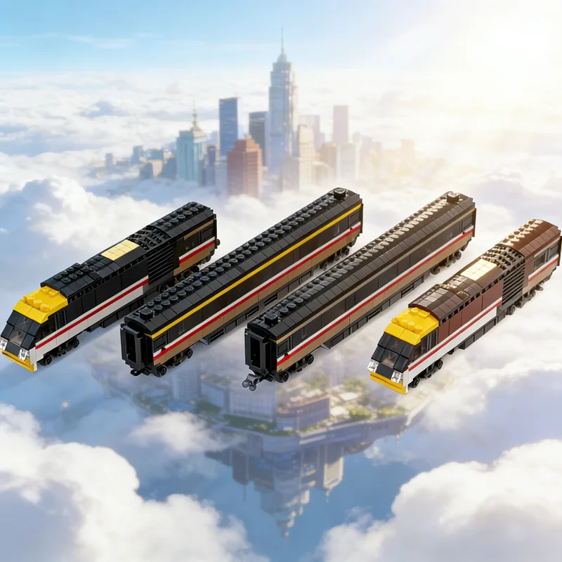 Ensemble de train interurbain HST à 4 voies, 1605 pièces, modèle de construction de créateur à deux moteurs, cadeau de Noël, blocs d'architecture, jouets en briques