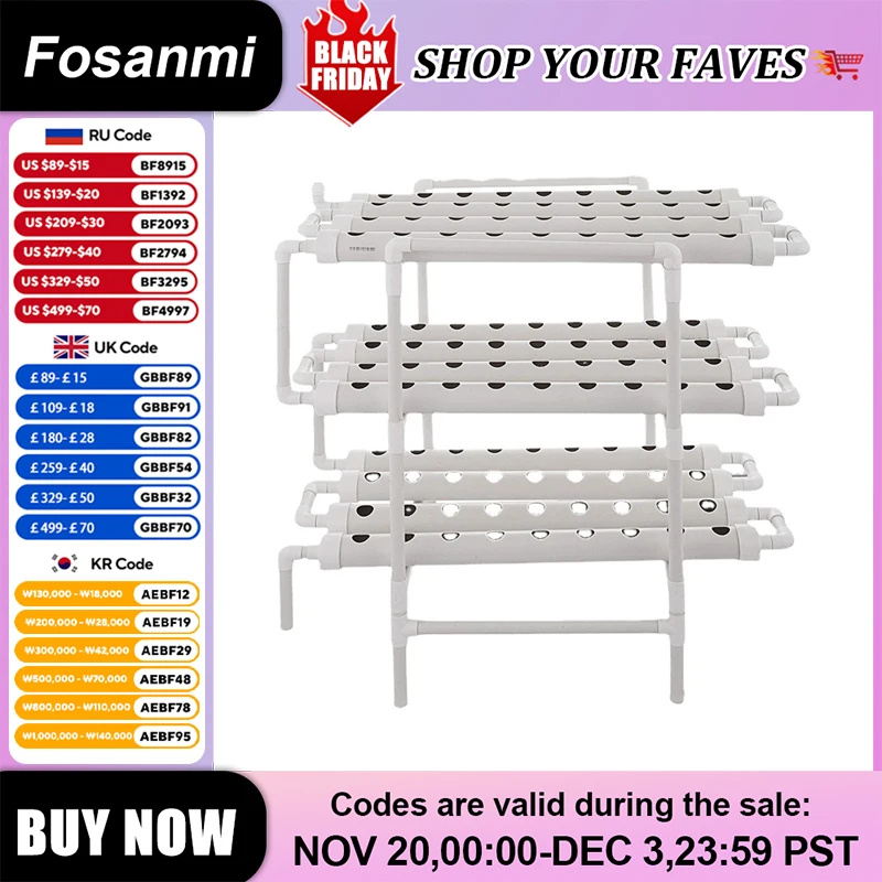 

Hydroponics Growing System Kit,3 Layers/108 Sites DIY Hydroponic Equipment Garden Vegetables&Herbs PVC-PipeCultivation Equipment