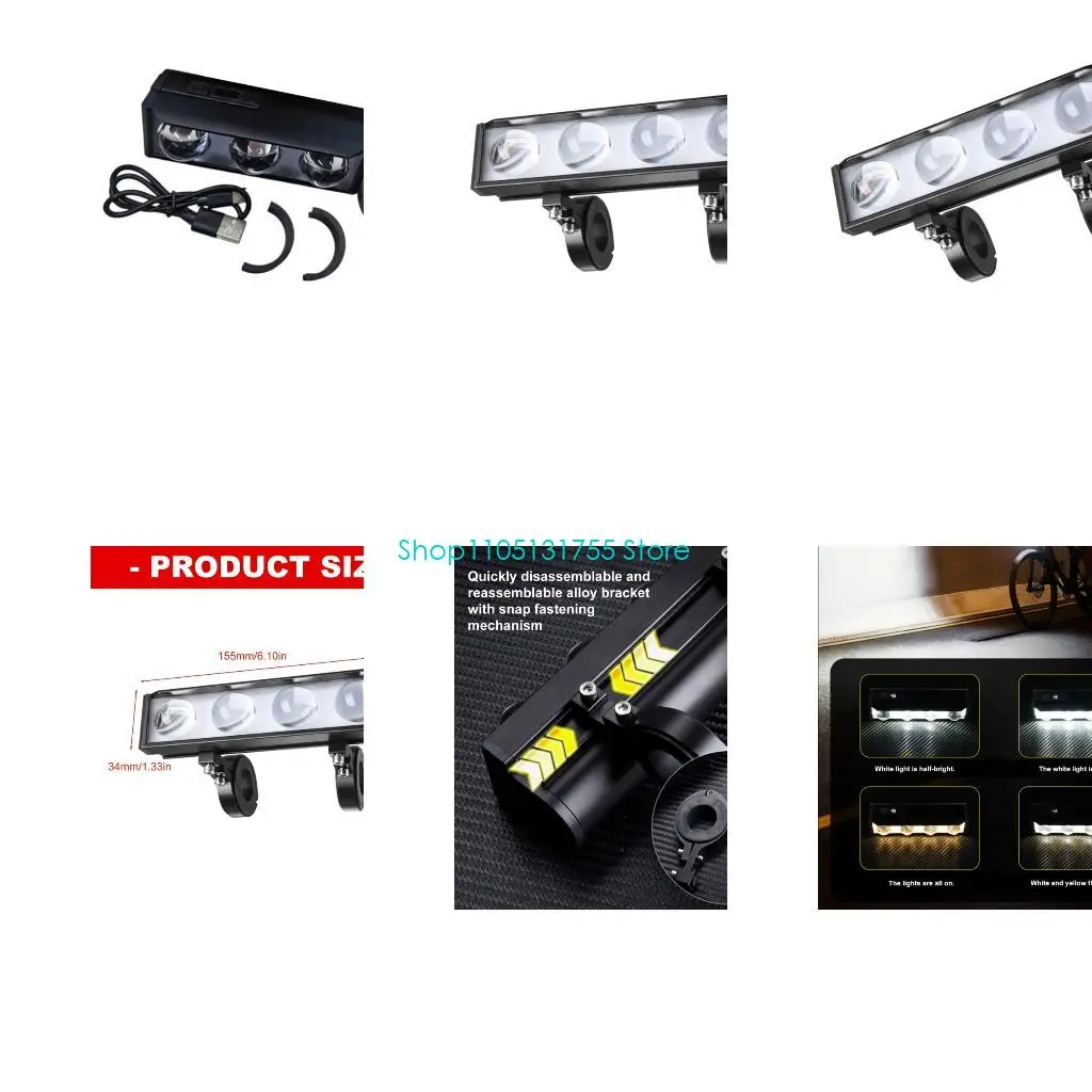 

K0EF User Friendly Rechargeable Bike Light Easy Installation Adjustable Bracket LED Intelligent for Convenient Outdoor Use