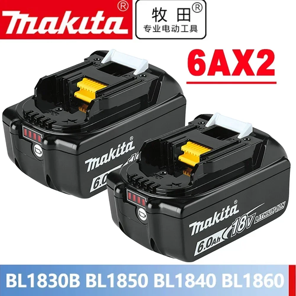 Batería recargable de 18V para Makita BL1815, repuesto de 6Ah para Makita BL1830, BL1860, 6000mAh, herramienta eléctrica