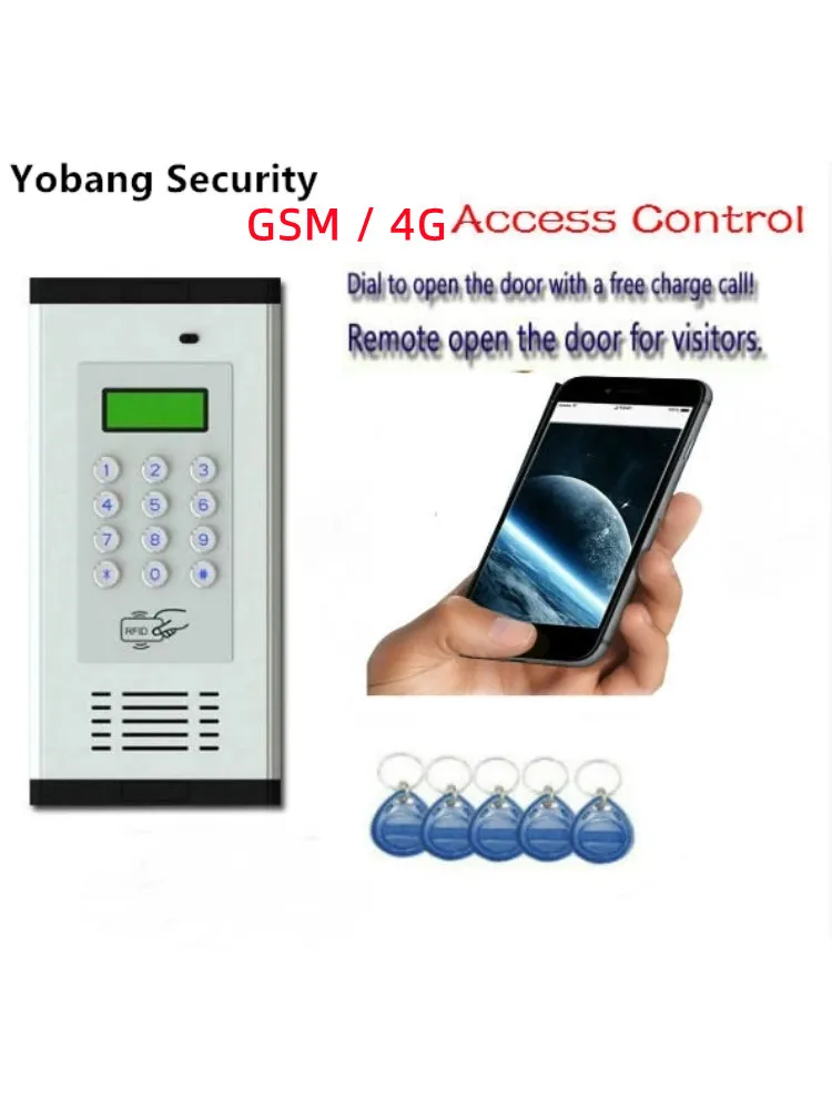 4G/GSM Door Operator Longrang Control Wireless Building Intercom Access Support 200 Rooms 1000 Numbers Free Call Unlock