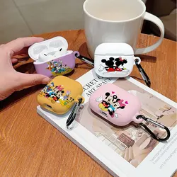 Disneys Mickeys Mouses Shockproof Protective Glossy HD Hard PC Earphone Cover Case For AirPods 1 2 3 4 Pro Pro2 with Metal Hook