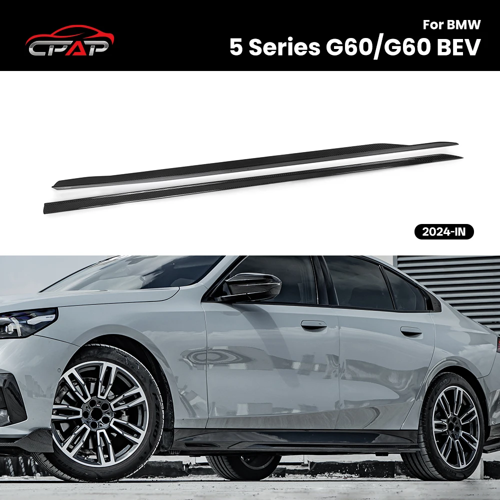 

Real Dry Carbon Fiber Car Side Skirts Body Kit For BMW 5 Series G60/G60 BEV 2024-IN MP Style Car Accessories 2Pcs/Set