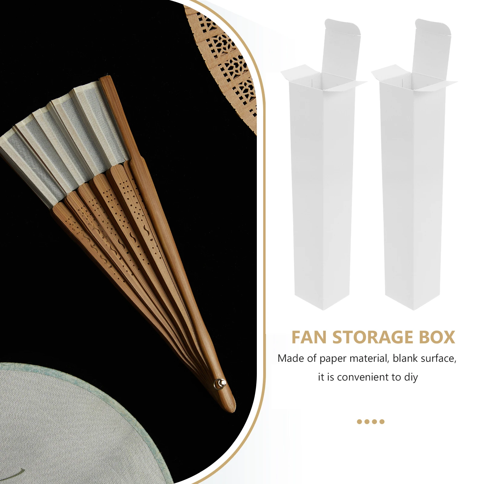 

20 Pcs Folding Fan Packaging Box Organizer Storage Boxes Holder Portable Paper Hand Carrier Bride Case Container