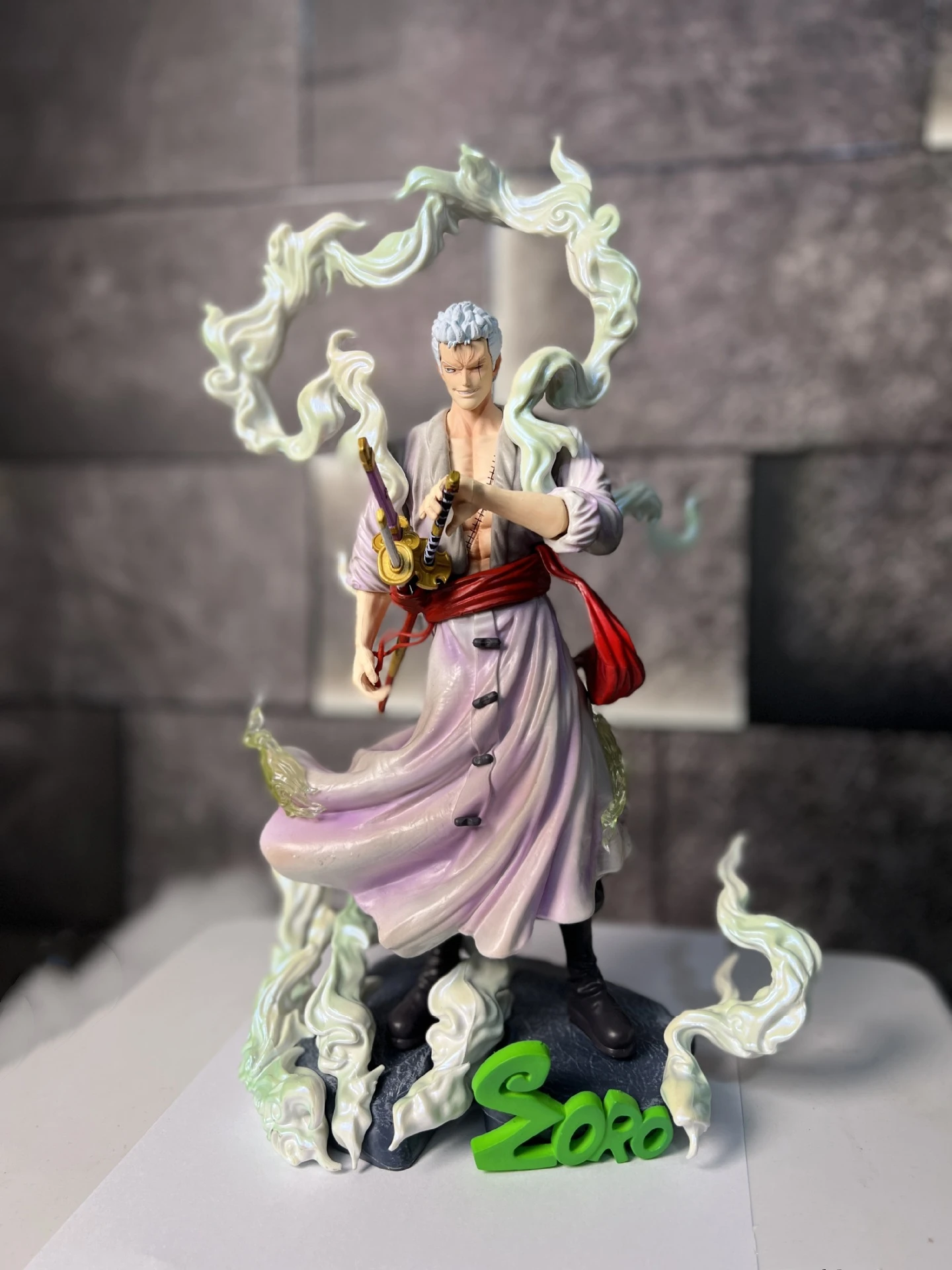 Anime One Piece Roronoa Zoro Nika Ver. GK PVC Action Figure Estátua de Batalha Modelo Colecionável Crianças Brinquedos Boneca Presentes 28cm