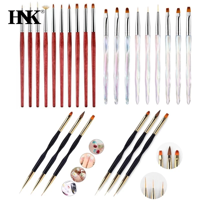 1/3/8 pcs Nail Art Brushes Set Tip Painting Gel Drawing Carving Dotting Pen Liner Acrylic Nail Tool Professional Nail Supply