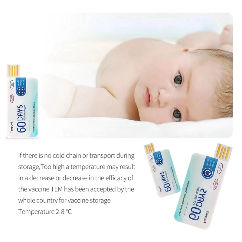 10 قطعة/الوحدة Tempu05 مسجل بيانات درجة الحرارة استخدام واحد 60 يوما تقرير PDF منفذ USB بيانات USB مسجل بيانات