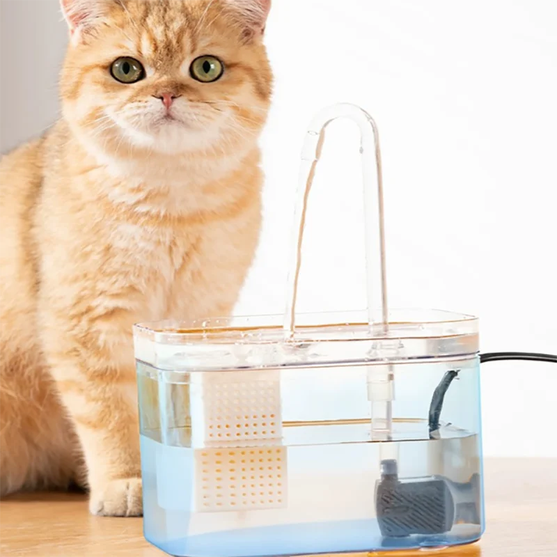 Pet Water Fountain Transparent Cat Drinker Filter Usb-powered Smart Automatic Mute 1.5l Recirculate Filtering Water Dispenser