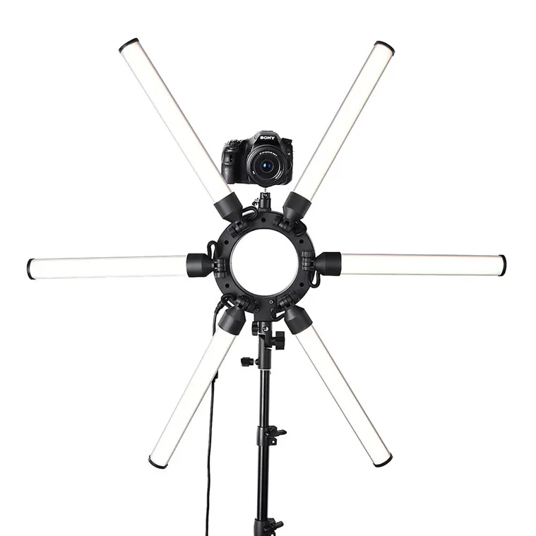 RD New arrival 6 tube super Eyes Star led video studio photography fill light with tripod TL-1200S