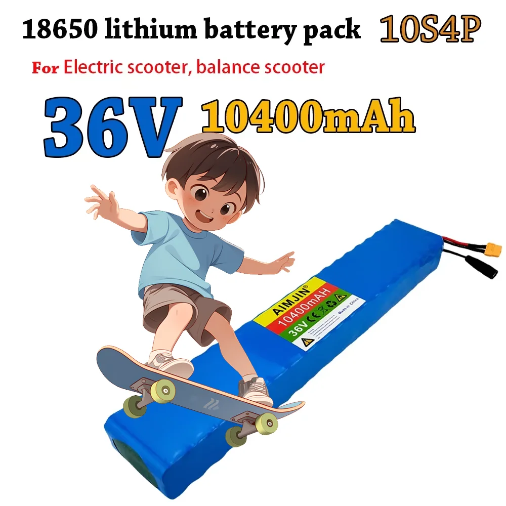 36V 10S4P 10400mAh 18650 Battery Pack 250-750W 30A BMS 36v Lithium Li-ion Battery Electric Scooter 42v Electric Scooter Battery