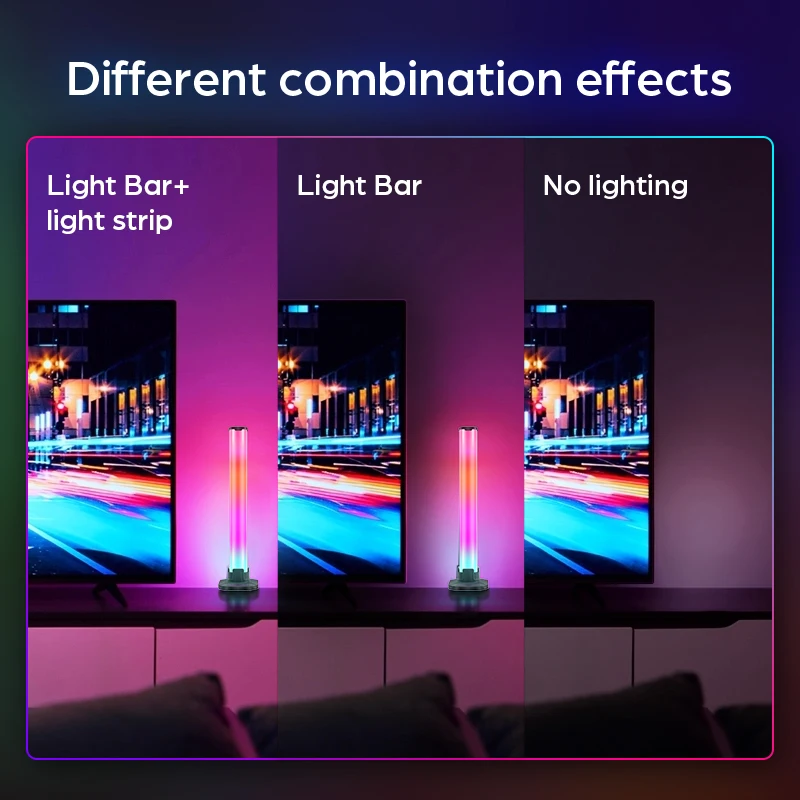 Imagem -03 - Kit de Barras de Luz Ambiente com um Clique Sincronização de Cores Iluminação Smart tv Faixa de Led 5585 t Novo