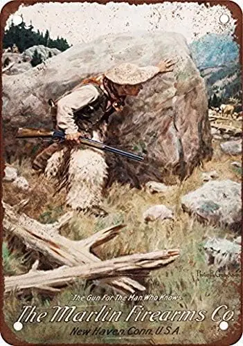 Kexle 1905 Marlin Firearms Vintage Look Reproduction Wall Decor Metal Tin Sign 8X12 Inches sign