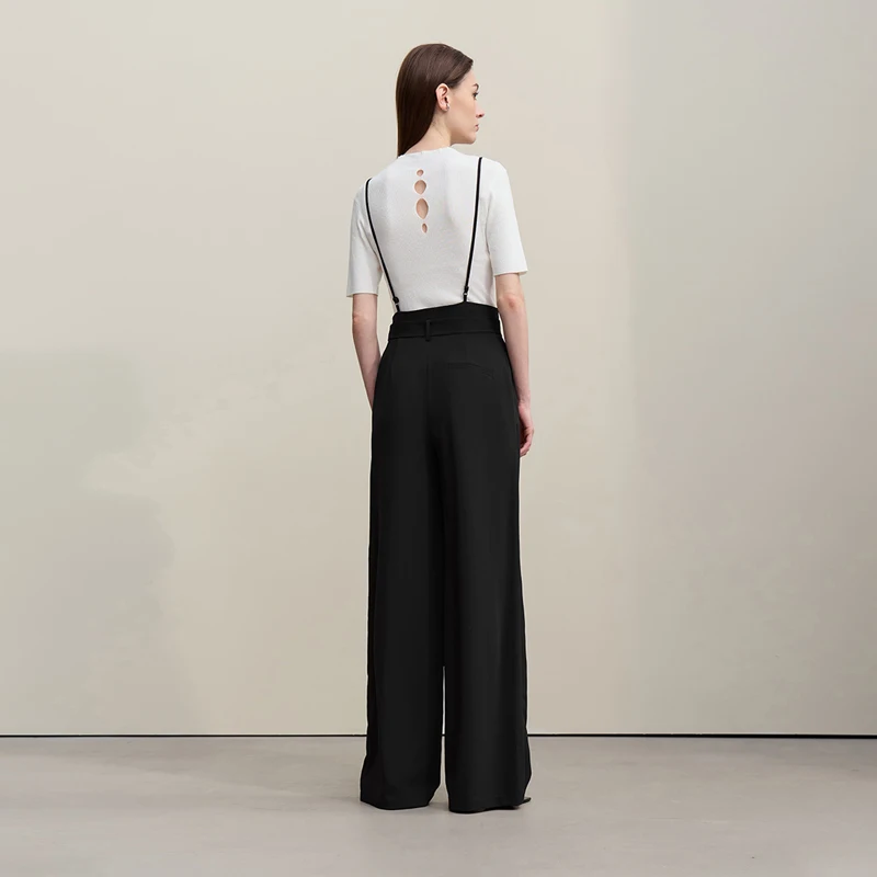 Amii Women's Adjustable Strap Overalls 2026 Summer New Wide Leg Suspender Pants Casual Loose Long Trousers for Women 12652012