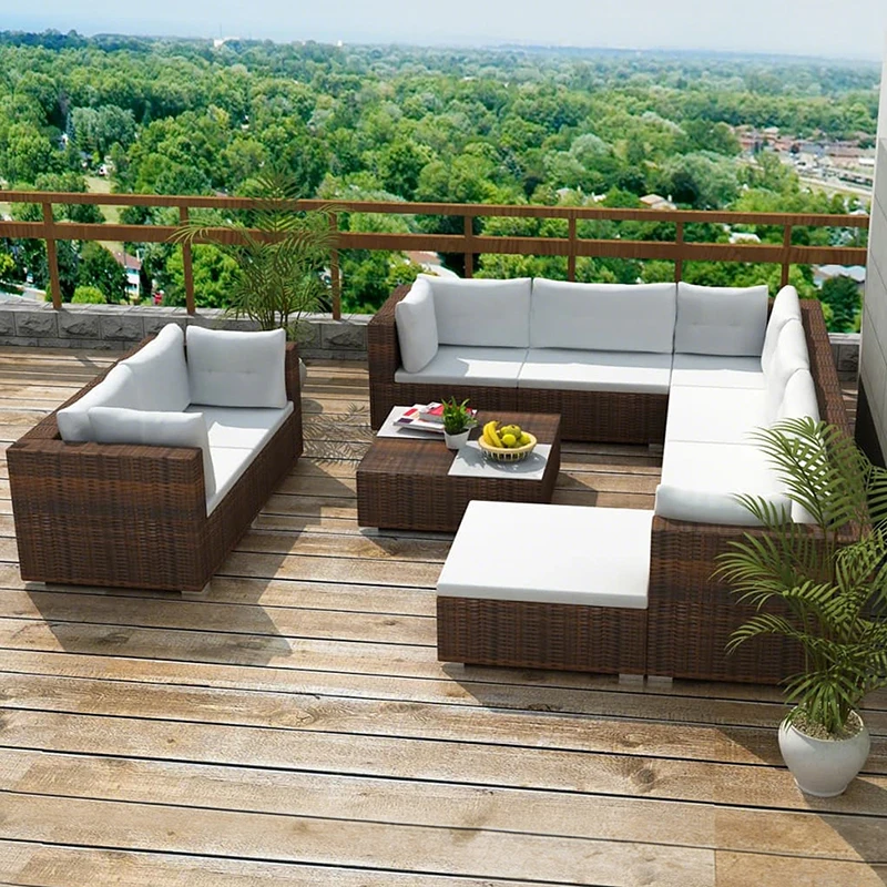 

Outdoor Rattan Garden Furniture Sets Sofa Combined Courtyard Terrace Garden Furniture Sets Leisure Fire Muebles Patio Furniture