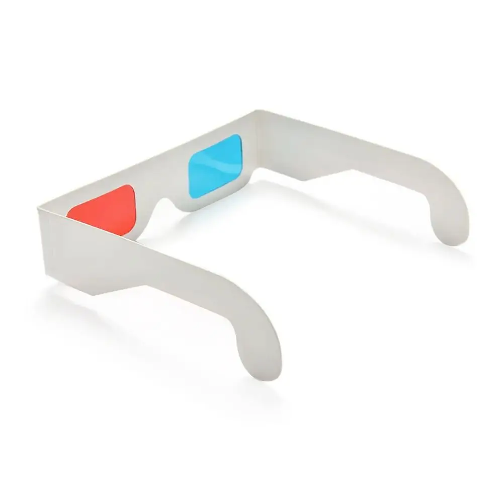 10Pcs Universal Red Blue 3D Glasses Cyan 3D TV Movie Game Glasses Real Cinemas 3D Gaming Cardboard Paper Glasses