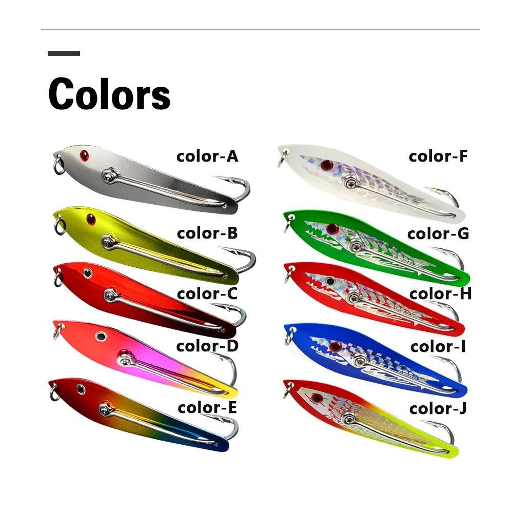TOLU Big Spoon Lure 10/13/16,5/18,1cm Fischförmiger Metall-Paillettenköder für Tiefsee-Angeln, Schleppangeln, Boot-Jigköder für Forelle und Barsch – Detail 4