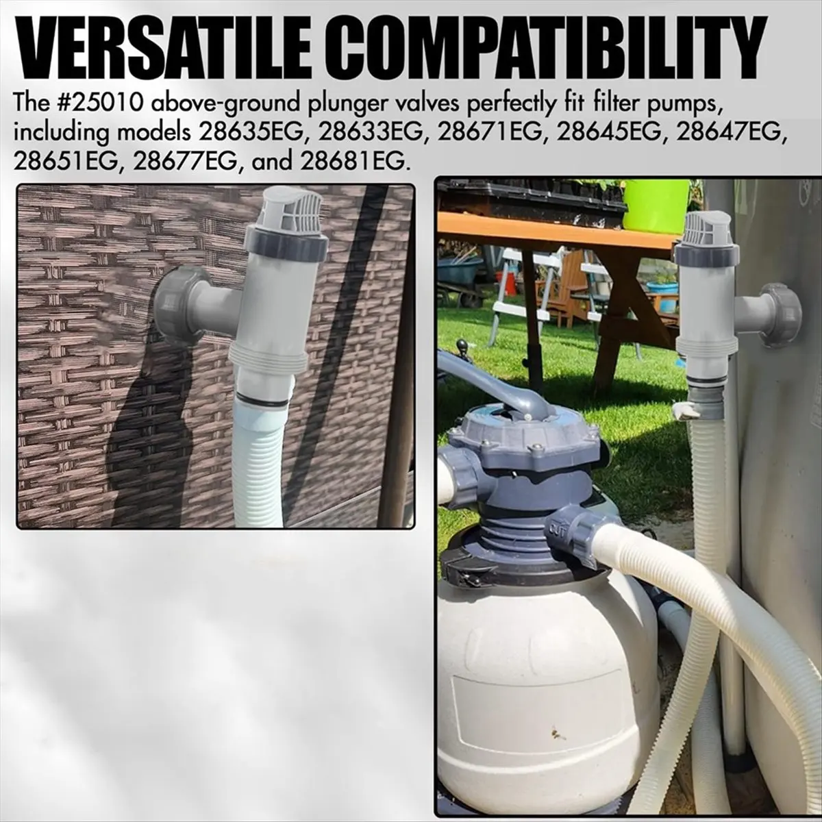 ABPP Plunger Valve Compatible 28635EG for Pool, Plunger Valve Parts for Above Ground Pool Filter Pump 28633EG,28671EG