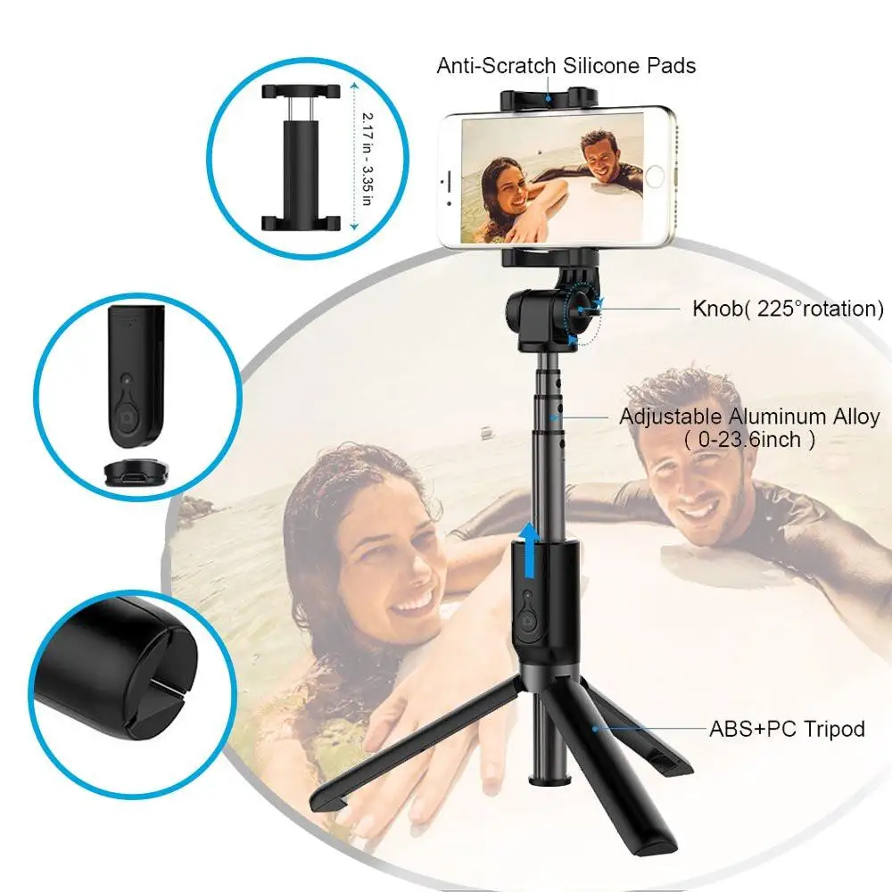 Bluetooth Selfie Stick Tripod Stand Holder For iPhone 15 Pro Max 14 13 Huawei Honor Xiaomi Samsung Smartphone Phone Accessories