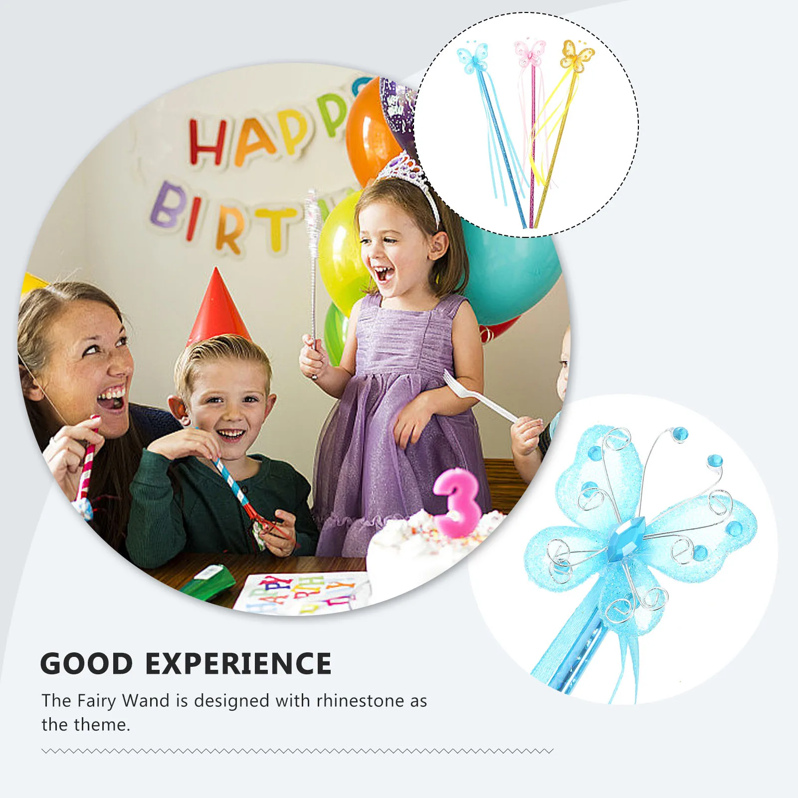 

3pcs Butterfly Fairy W Sequins Ribbon Props Peach Lemon Peacock Performance Toys Cosplay Stage Show Gifts