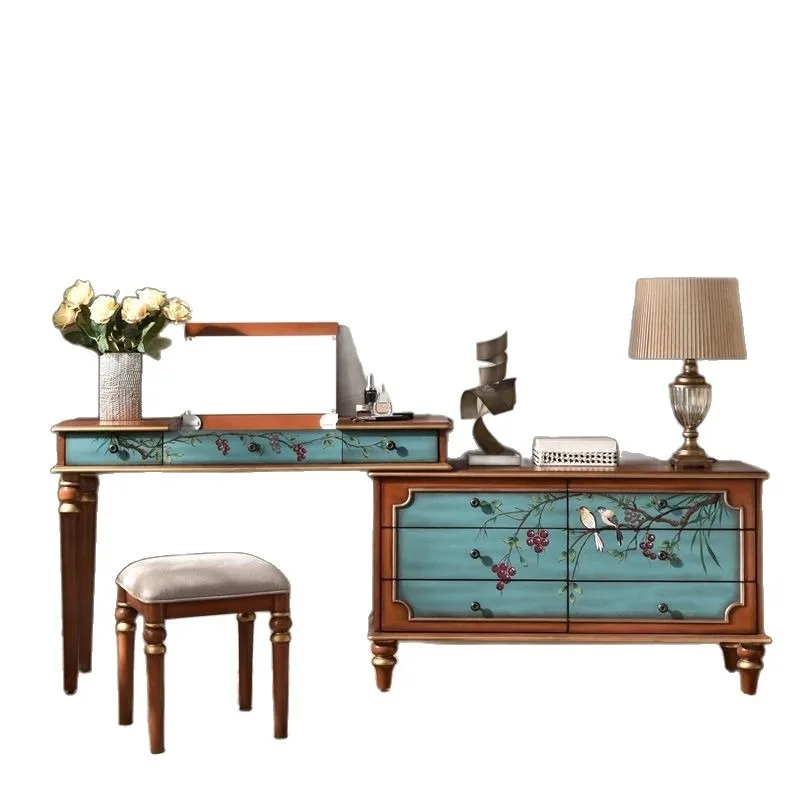 

Dresser painted retro combination desk combination corner table length can be freely adjusted chest bedside table