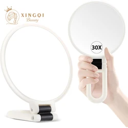 13cm double sided hand held mirror with handle for makeup magnifier 10x 15x 20x 30x vanity traveling mirrors with stand