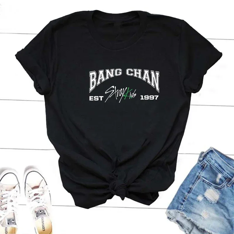 Stray Kids Members T-Shirts Korean Streetwear Tshirt Kpop Concert Graphic Tee SKZ Bang Chan Changbin Lee Know Group Music Tshirt