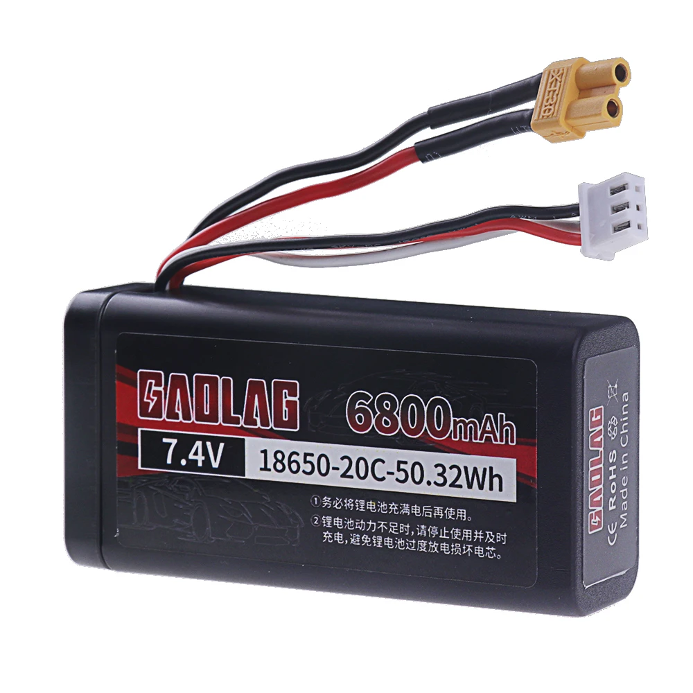 Akumulator Lipo 7,4 V 6800 mAh XT30 do zabawek RC HUINA 580 1580 1583 Akumulator 7,4 V 2S do 1580-005 Huina 580550   583 582