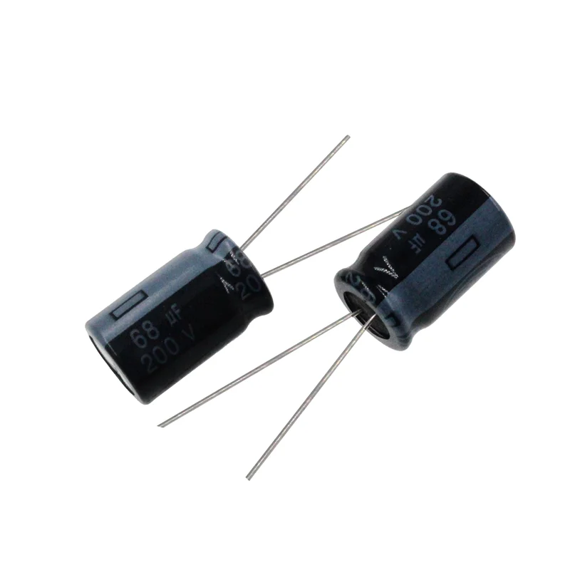 Capacitor eletrolítico de alumínio, 68uf, 200v, 68mfd, 200wv, 13x20mm, 5 peças