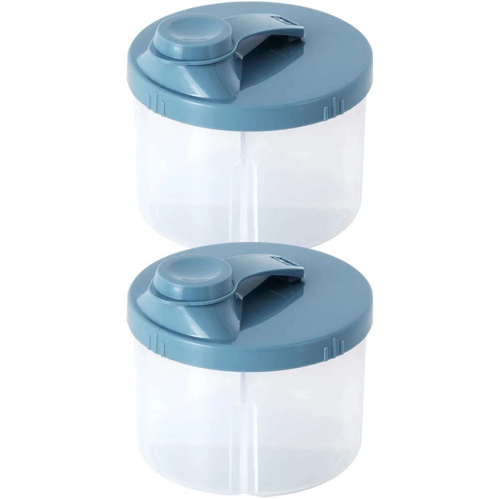 

2 pcs Rotating Four-Compartment Dispenser Infant Formula Container Milk Powder Box Leak-Proof Portable Travel Formula Storage